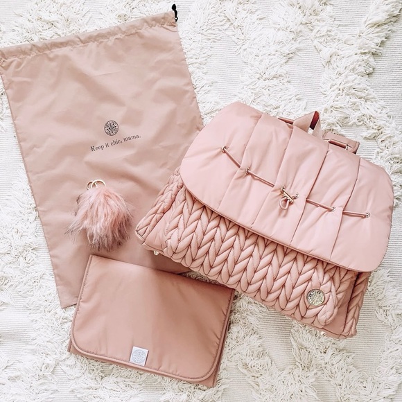 Handbags - Happ Brand Levy Puffer Diaper Bag Backpack in Dusty Rose Blush Pink